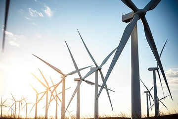 Wind turbines in the field