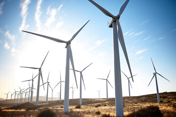 Wind turbines in the field