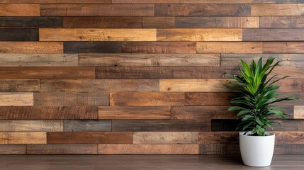 Eco-Friendly Corporate Oasis: Upcycled Feature Wall in Earthy Tones,3D rendering