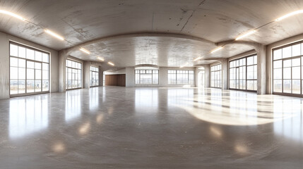 360 degrees panorama view of dark empty studio 3d render illustration hdri hdr vr style