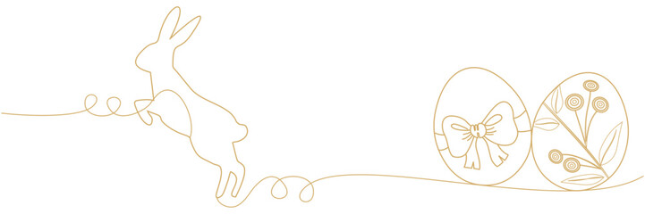 line art rabbit and egg illustration background easter day