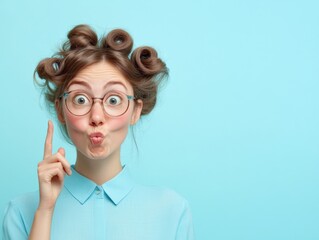 woman with a lightbulb moment has an idea