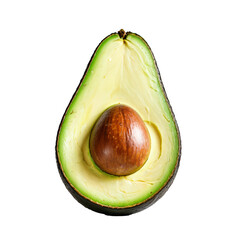 isolated half of fresh green avocado