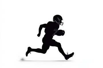 Obraz premium silhouette of an american football player running with the ball