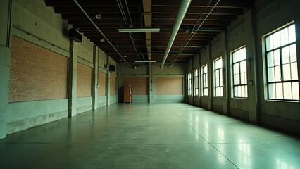 Open Industrial Space Illuminated by Natural Light