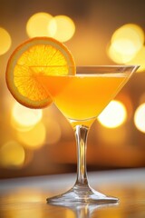 Cocktail recipe featuring a vibrant orange drink garnished with a fresh orange slice, perfect for parties, celebrations, and summer gatherings. Refreshing beverage concept.
