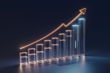 An upward trending graph showcases growth and progress, symbolizing success and achievement.