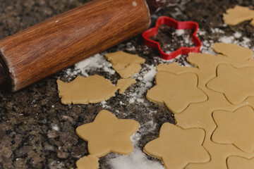 Star Shaped Cookie Dough Preparation in Kitchen