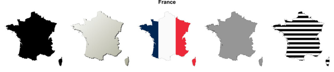 France outline map set