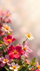 Obraz premium abstract summer Floral background, cinematic, with white tones