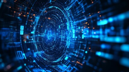 Obraz premium A futuristic background with blue technology and finance designs. Perfect for business, tech, science topics.