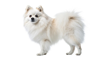 A Pomeranian isolated on a white background