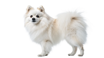 A Pomeranian isolated on a white background