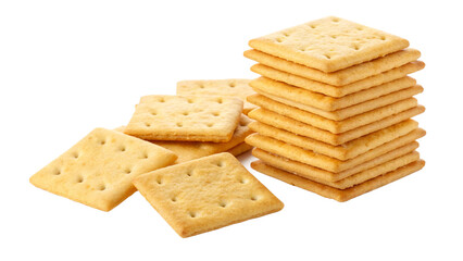 A classic snack: a stack of square crackers