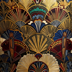Luxurious gold Art Deco pattern with elegant vintage design