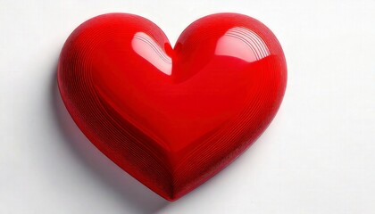 Fototapeta premium A vibrant red cartoon-style heart with a slight glow