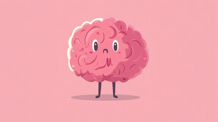 Brain Exercise Cartoon Illustration for Cognitive Training and Mental Workout in Flat Design Style