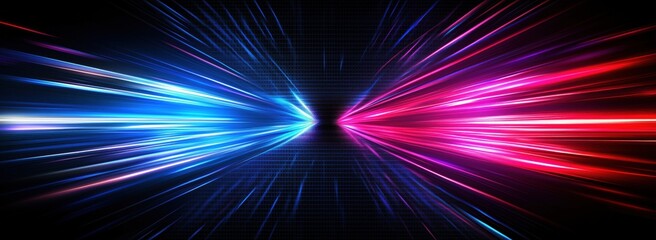 collision of blue and red energy beam