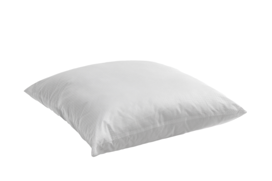 down pillow with cotton cover, isolate on a white background