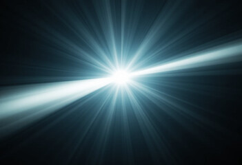 Narrow beam of light breaking through deep darkness creates an ethereal atmosphere.