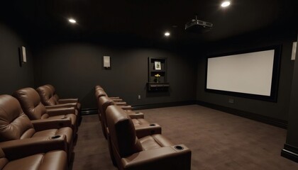 Luxury Home Theater Design with Recliner Seats and Large Screen
