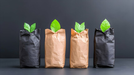 Sustainable Growth Paper Bags with Plants