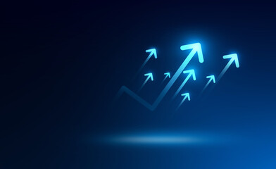 Digital financial chart indicators, stock market business and exchange financial growth graph.Profit economy trade,virtual chart technology or marketing strategy graph