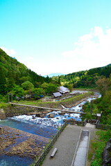 苗名滝への散策路（新潟県）