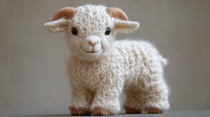 Knitted goat figurine showcasing charm, unique design, and craftsmanship