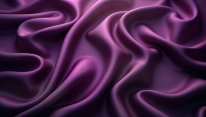 Luxurious purple satin fabric texture. Deep rich purple fabric drapes in elegant folds, curves. Soft smooth material with luxurious shine. Perfect for fashion design inspiration background for