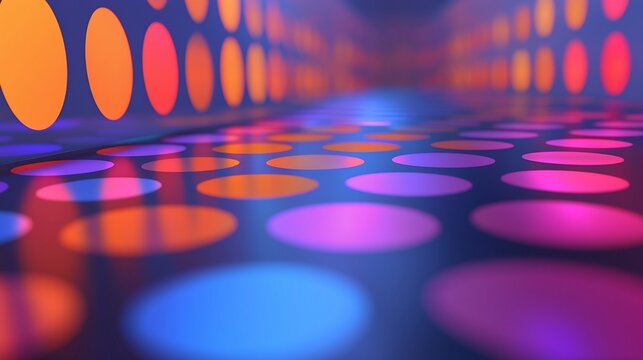 Abstract Colorful Lightscape With Circular Patterns