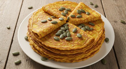 Delicious Pumpkin Crepes with Pumpkin Seeds Recipe