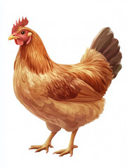 Realistic illustration of a brown Hen