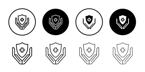 Medical insurance icon Outline thin set pack series