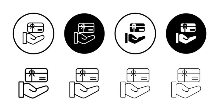 Loyalty program icon Outline thin set pack series