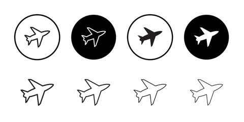 Plane icon Outline thin set pack series