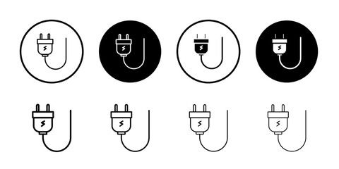 Plug adapter icon Outline thin set pack series