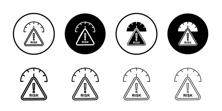 Risk icon Outline thin set pack series