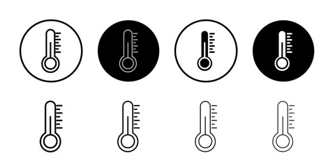 thermometer icon Outline thin set pack series