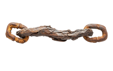 A Symbolic Representation of Freedom Through a Cracked Chain of Justice Isolated on Transparent Background.