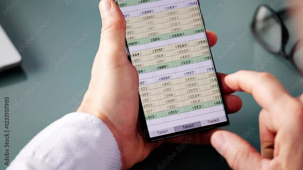 Aufkleber Spreadsheet Data Analyst Using Computer Software