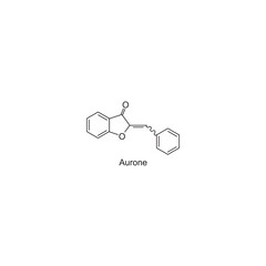 Aurone skeletal structure.Flavonoid compound schematic illustration. Simple diagram, chemical structure.