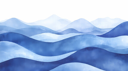 Obraz premium watercolor depiction waves mountains