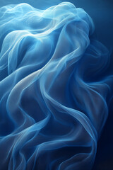 Fototapeta premium Abstract flowing blue fabric texture, ethereal soft waves and fluid movement, artistic background