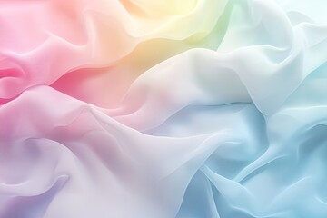 Obraz premium Pastel Draped Fabric Soft Rainbow Hues Texture