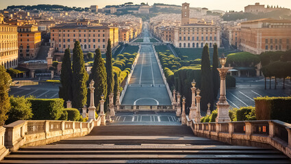 Famous Spanish Steps Rome Italy, Sunny Day