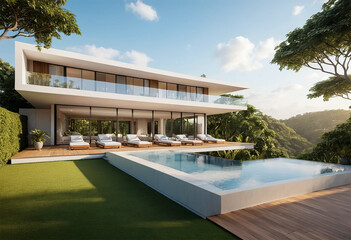 Obraz premium swimming pool in hotel resort