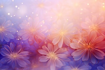 Obraz premium Abstract purple background with gold outlined flower pattern