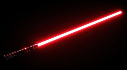 Glowing Red Lightsaber in the Dark