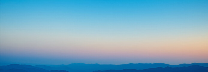 Obraz premium blue sky gradient, clean wide banner, concept of beautiful, tranquil natural landscape and background, copy space